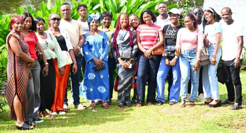 Some of the students who attended the orientation sessions in a group photo