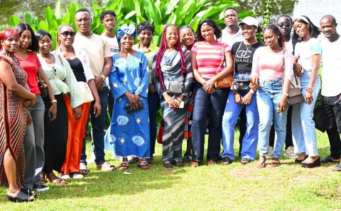Some of the students who attended the orientation sessions in a group photo