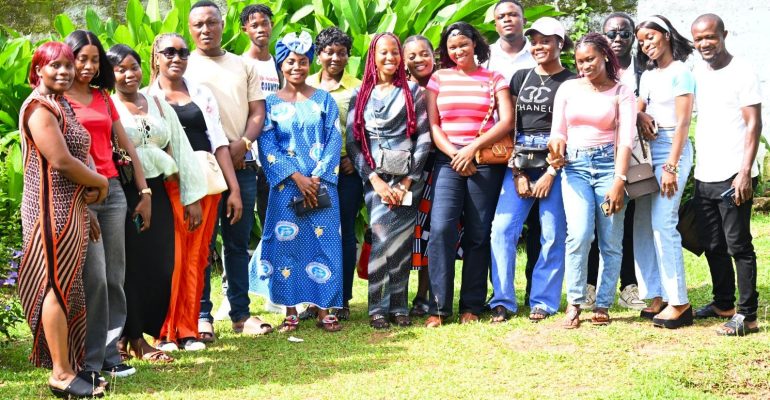 Some of the students who attended the orientation sessions in a group photo