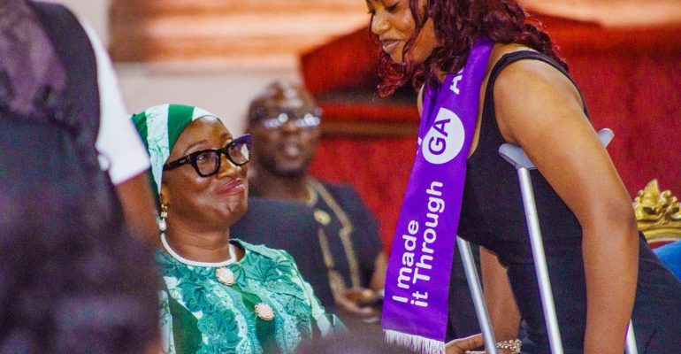 Sweetie Brown approaches the Minister of Gender to appreciate her for the job offer